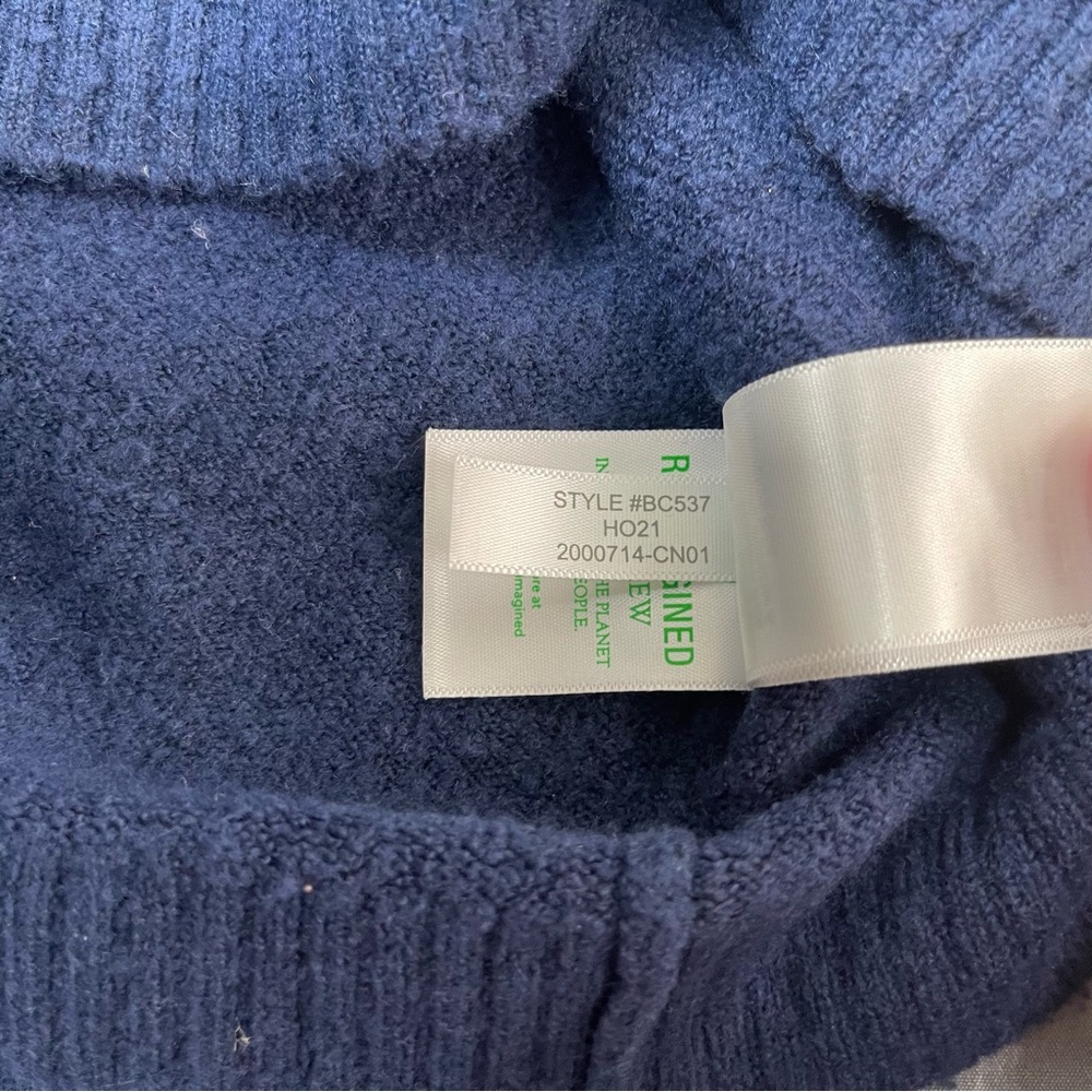 J Crew Sweater Womens Size M Navy Blue‎ Green Colorblock Zip-up Pullover Wool - Picture 5 of 7